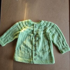 Green Knit Baby Cardigan